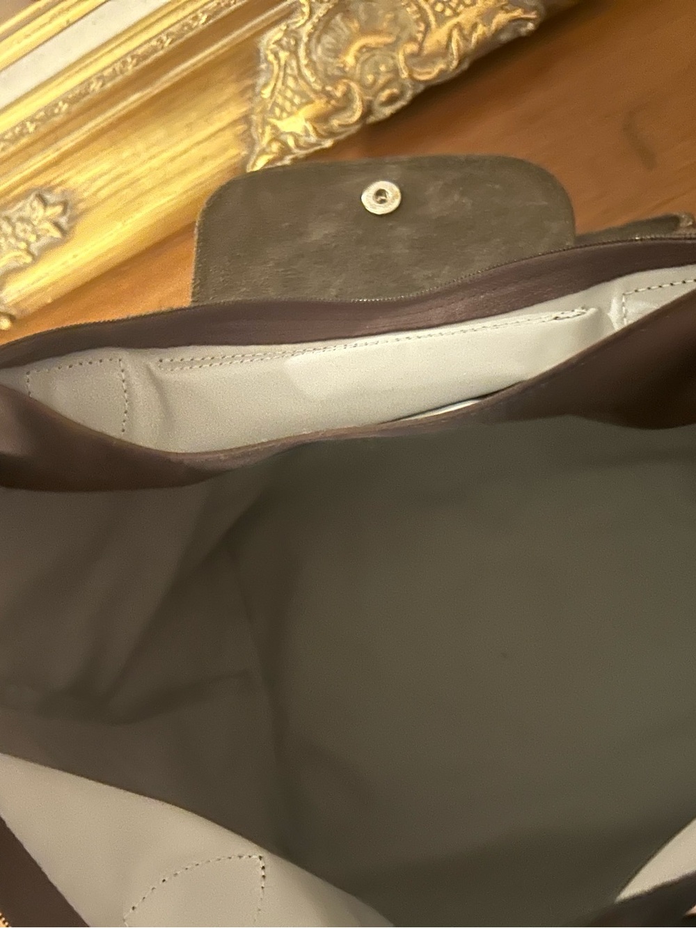 Longchamp Brown Nylon Le Pliage Tote with Dark Leather Trim - Picture 3 of 5